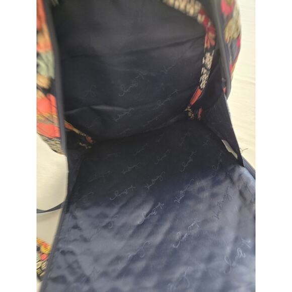 Vera Bradley Happy Snails Navy Floral Large Laptop Tablet Backpack Retired - Picture 7 of 9